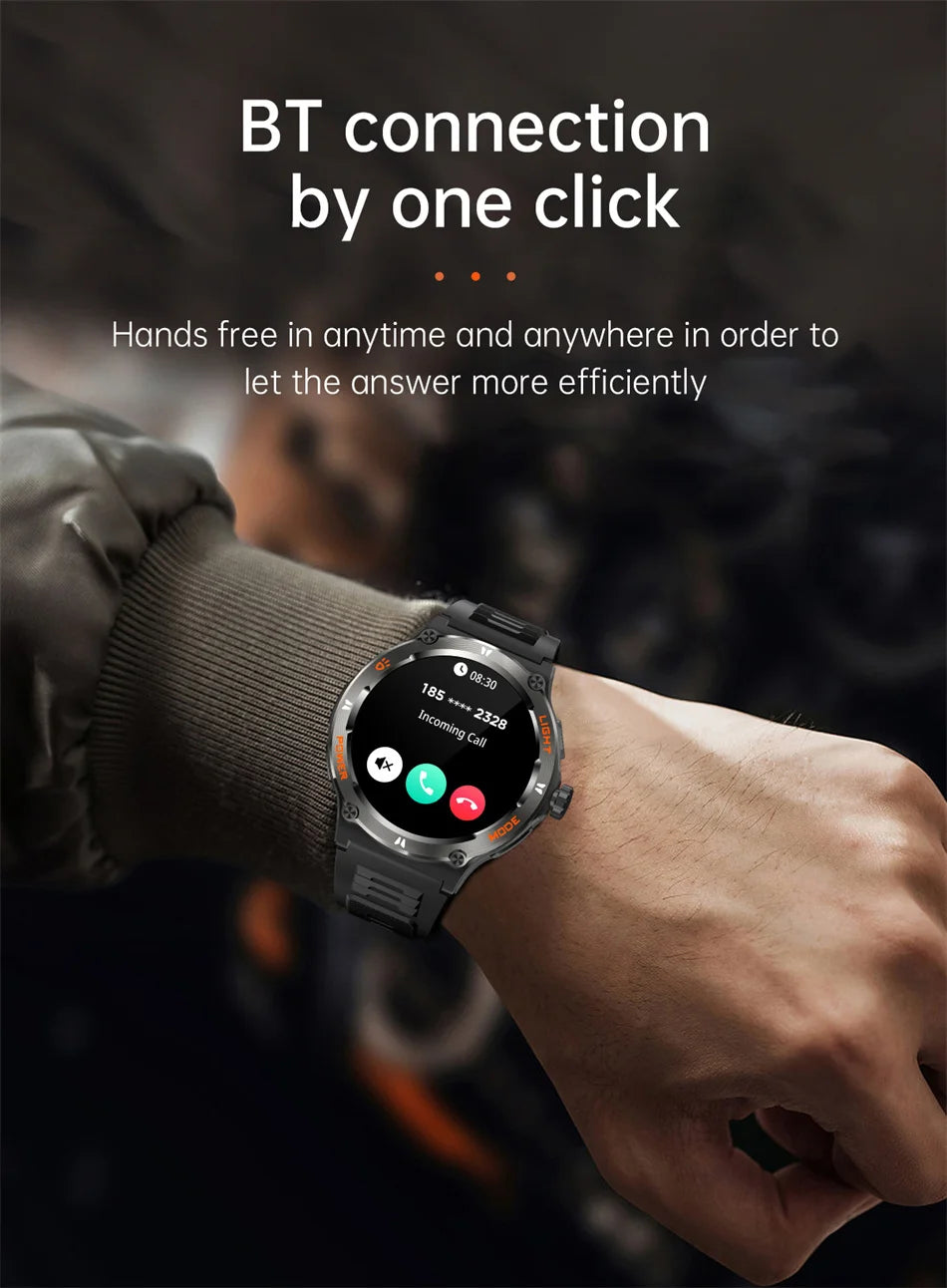 2024 New Outdoor Sport Smartwatch – GPS, Compass, LED Flashlight, 3ATM Waterproof, BT5.3 Call for Huawei & Xiaomi