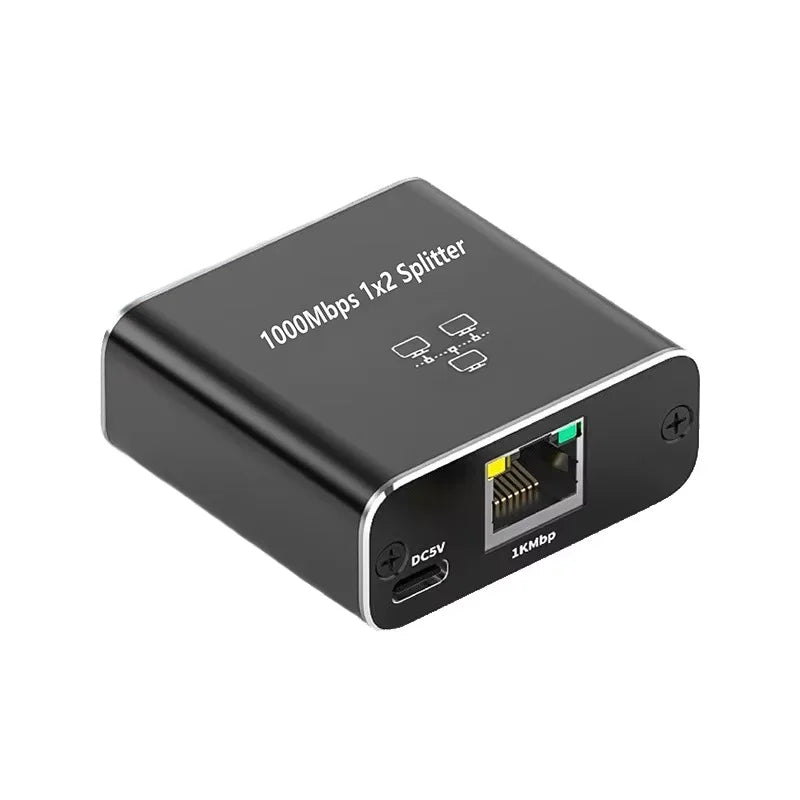 1000Mbps Ethernet Splitter – 1-in-4-Out RJ45 LAN Adapter Cat6 Gigabit Network Switch for PC, Laptop, TV Box & Router