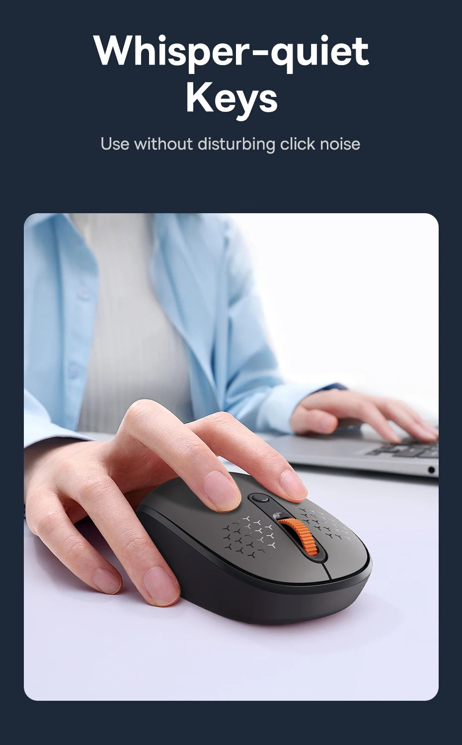 Baseus Wireless Bluetooth Mouse F01B | 3-Mode Connection (2.4G/BT5.0/BT3.0) | Ergonomic, Silent Click | for Laptop, Mac, PC