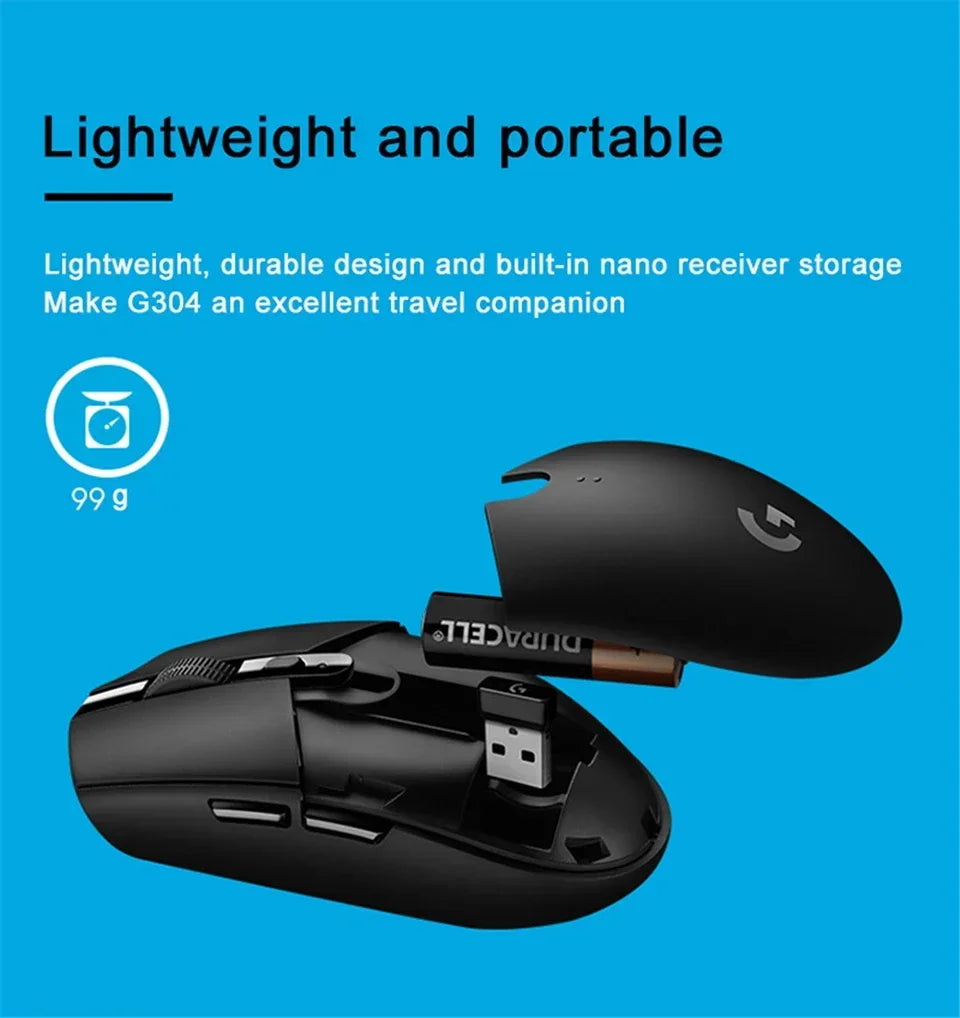Logitech G304 / G305 / G102 Wireless Gaming Mouse | HERO Sensor 12000DPI | LIGHTSPEED 2.4G | 6 Programmable Buttons | For FPS & MOBA Games