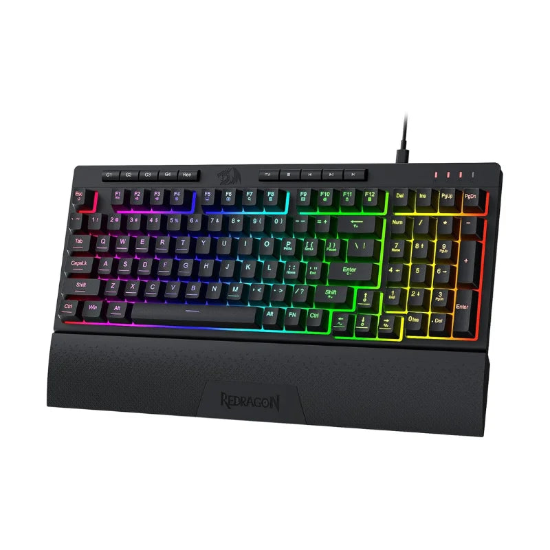 Redragon K515 Shiva RGB Gaming Keyboard | 98 Keys Mechanical Feel | Linear Switch | Detachable Wrist Rest | USB Wired