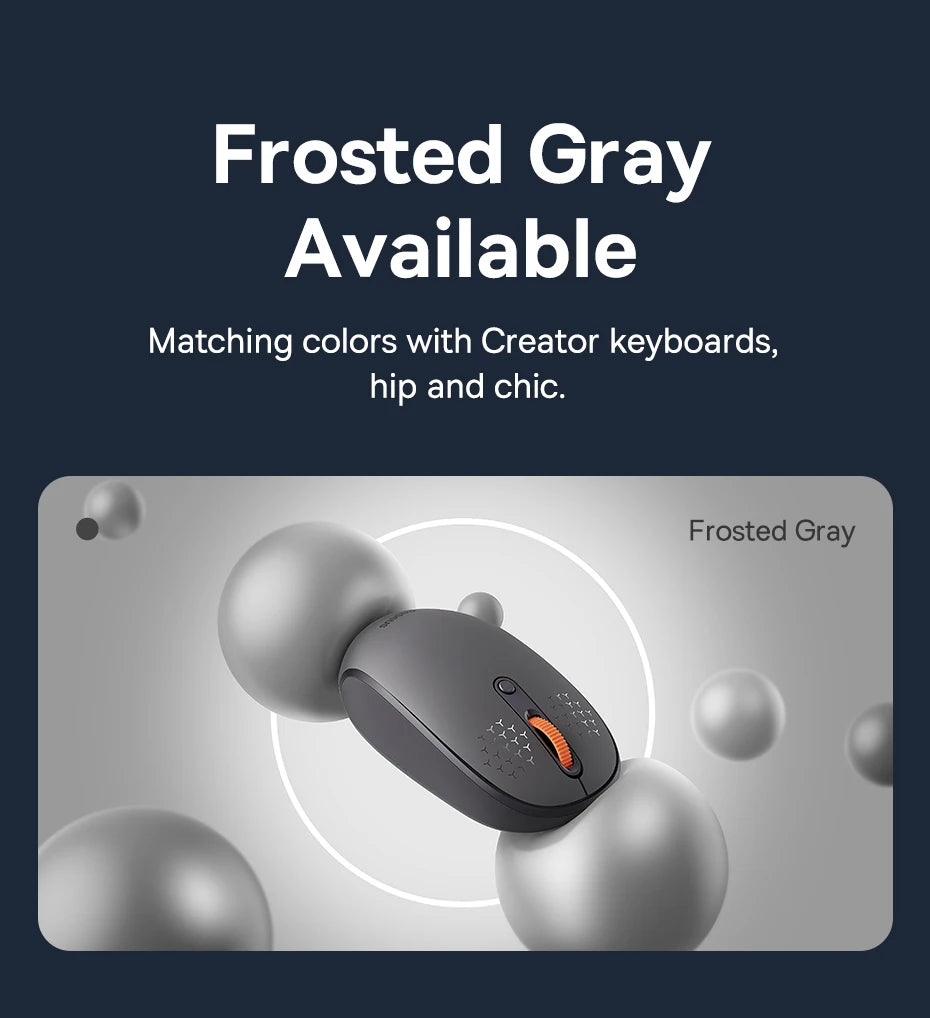 Baseus Wireless Bluetooth Mouse F01B | 3-Mode Connection (2.4G/BT5.0/BT3.0) | Ergonomic, Silent Click | for Laptop, Mac, PC