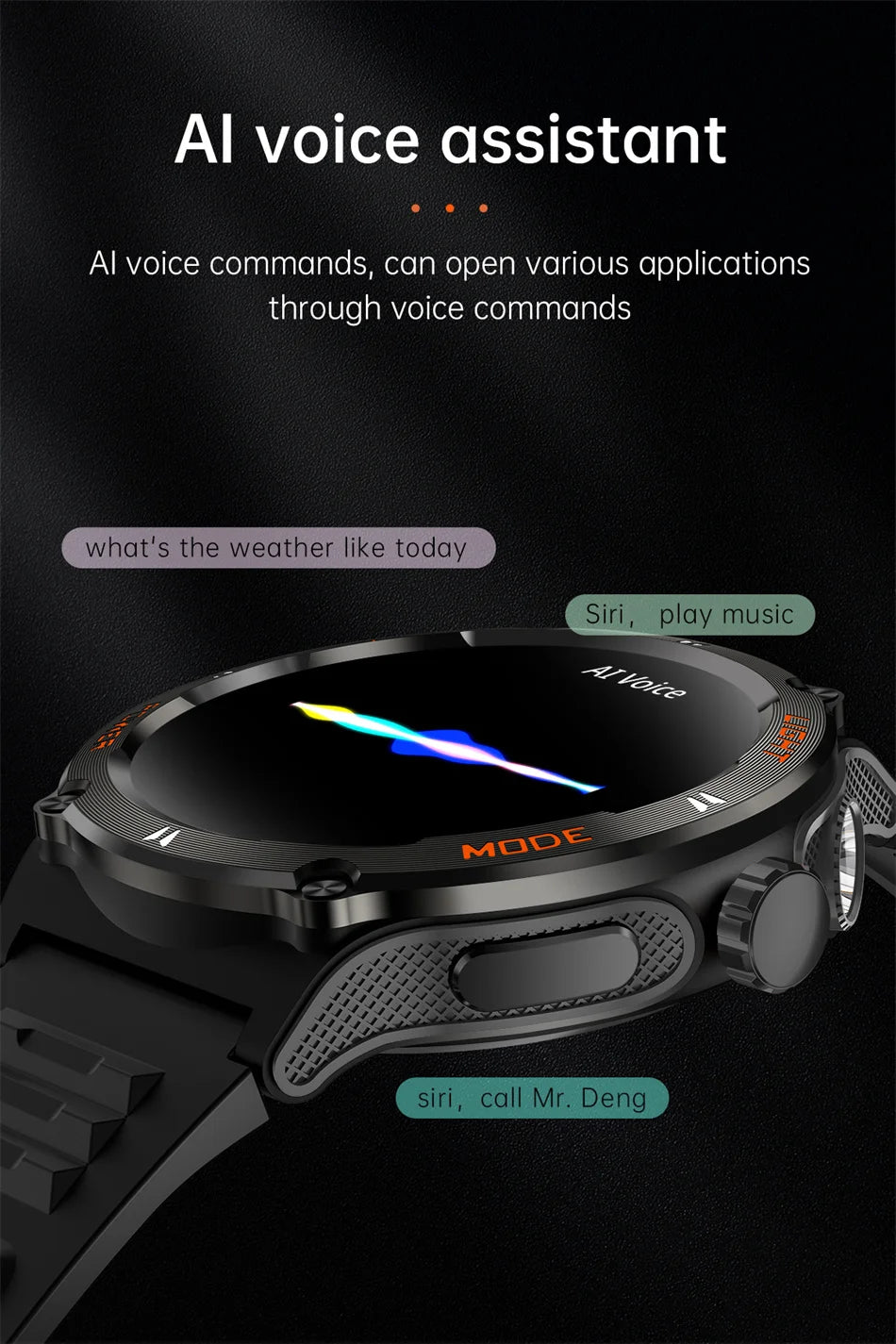 2024 New Outdoor Sport Smartwatch – GPS, Compass, LED Flashlight, 3ATM Waterproof, BT5.3 Call for Huawei & Xiaomi