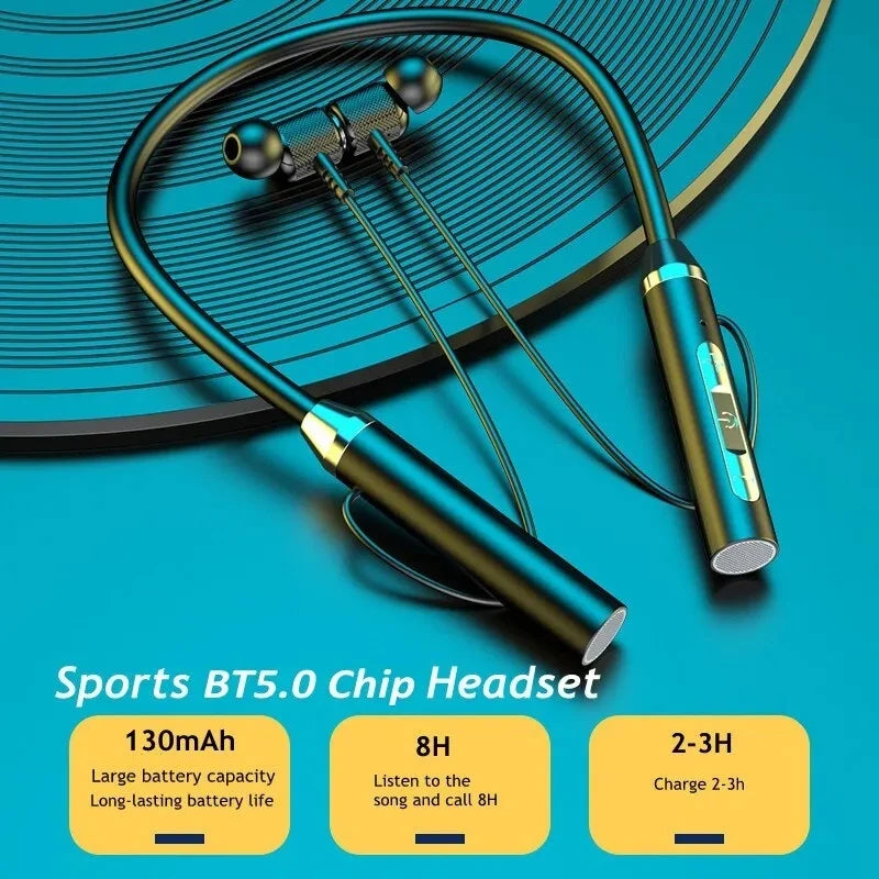 Wireless Neckband Bluetooth Earphones | HiFi 9D Stereo, Waterproof, Magnetic Earbuds | Sports Headset with Long Battery Life