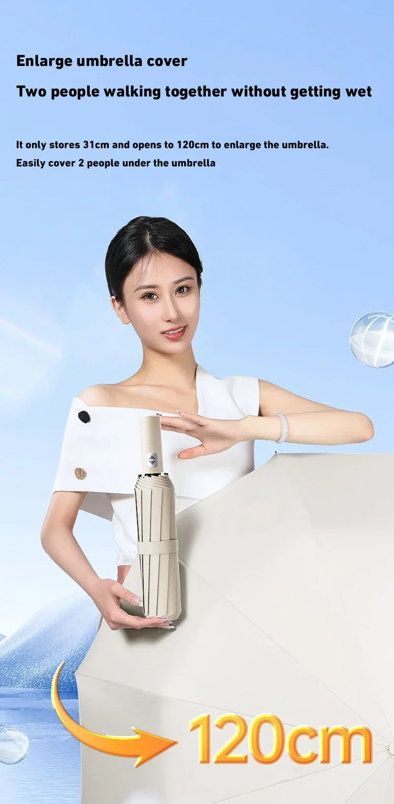 Xiaomi Automatic Umbrella 24 Bone – Large Size UV Protection Sunshade & Rain Umbrella, Foldable Windproof Design