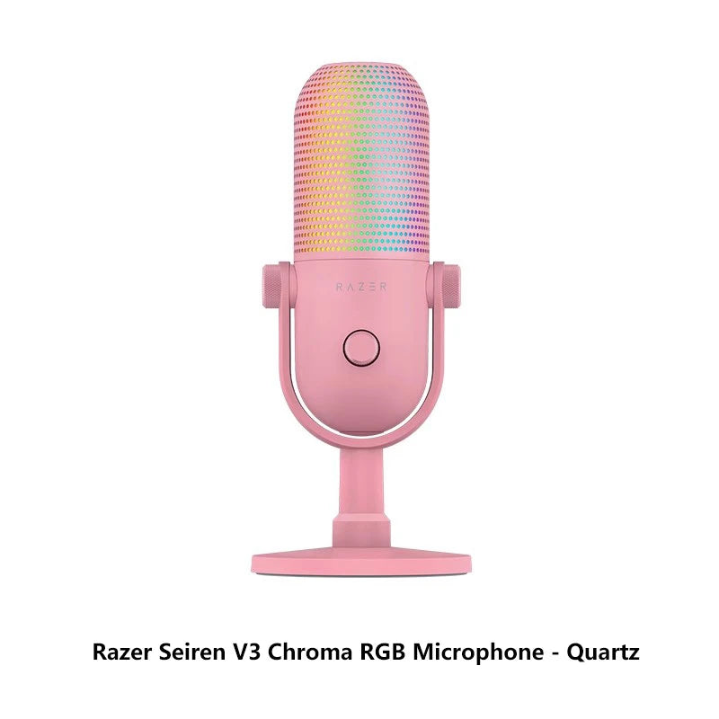 Razer Seiren V3 Chroma RGB Microphone – Tap-to-Mute, Game & Stream Reactive Lighting, Supercardioid Condenser Mic