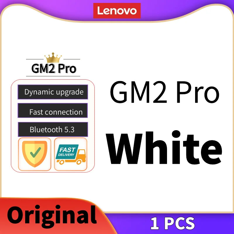 Lenovo GM2 Pro Bluetooth 5.3 Wireless Earphones – In-Ear Gaming & Music Headset with Low Latency, Waterproof Sports Design