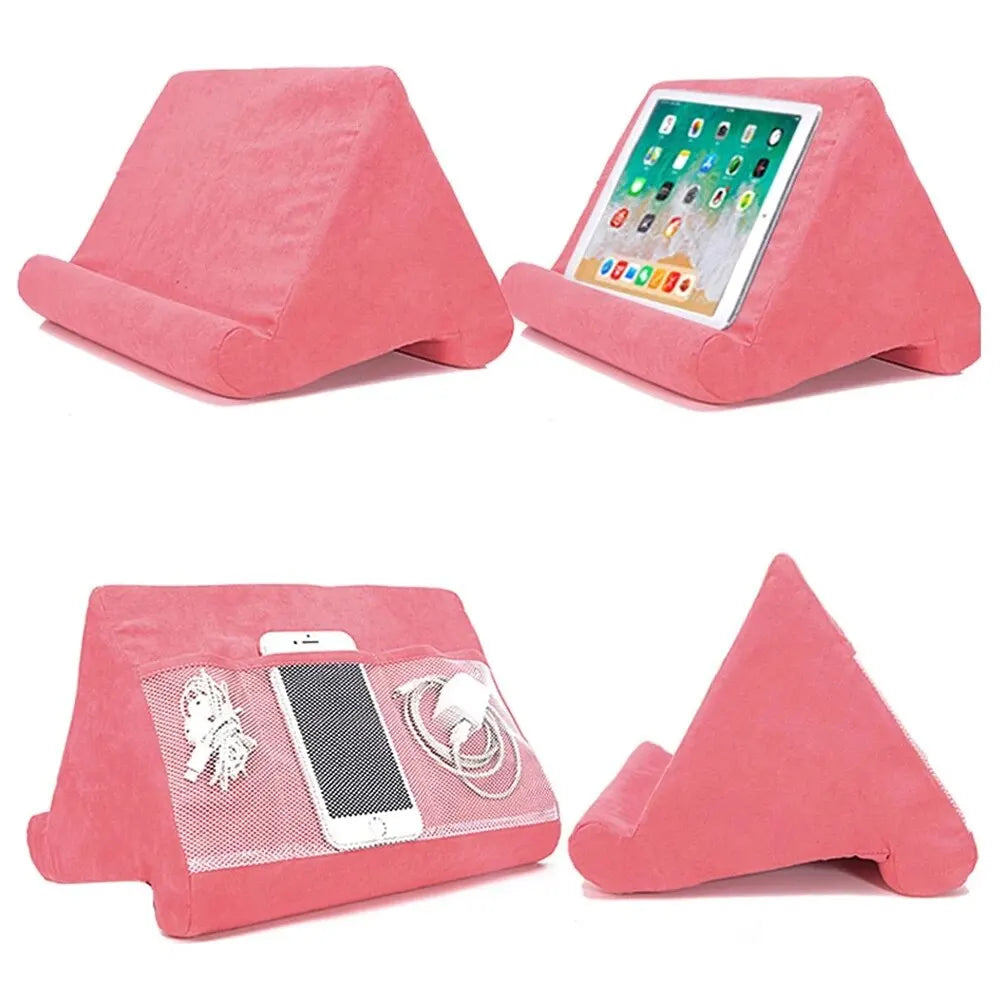 Xnyocn Tablet Pillow Stand | Soft Multi-Angle Sponge Holder for iPad, Samsung, Huawei, Kindle | Bed Sofa Book & Tablet Mount