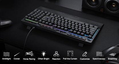 Redragon K515 Shiva RGB Gaming Keyboard | 98 Keys Mechanical Feel | Linear Switch | Detachable Wrist Rest | USB Wired