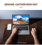 CONTACT'S FAMILY 100% Nubuck Leather Mouse Pad – Premium Desk Mat for Keyboard, Laptop & Office Computer Setup