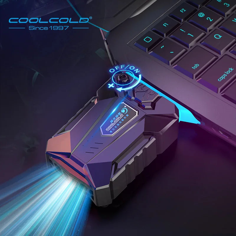 COOLCOLD Portable Vacuum Laptop Cooler | USB External Air Extracting Cooling Fan for 15-17 Inch Notebooks | Silent High-Performance Cooling