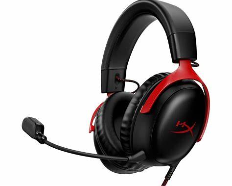 Hyperx Cloud III Gaming Headphones Over-The-Ear Wired Black Red with Microphone for Enhanced Audio Experience