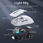 Attack Shark X3Pro/X3 Wireless Gaming Mouse – 26000 DPI, Tri-Mode Connectivity, Ergonomic Ultra-Lightweight Design with RGB for PC, Laptop & Console Gaming