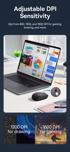 Baseus Wireless Bluetooth Mouse F01B | 3-Mode Connection (2.4G/BT5.0/BT3.0) | Ergonomic, Silent Click | for Laptop, Mac, PC