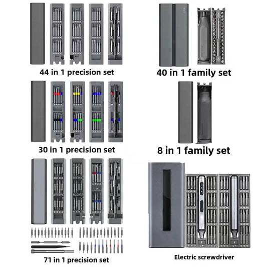 Cross-Border Multi-Function Electric Precision Screwdriver Set | Manual & Electric Repair Tool for Disassembly | Plum Blossom & Flat Head Bits