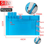 Soldering Station Silicone Work Mat – Heat-Resistant 932°F, Anti-Static Magnetic Mat for Electronics, Phone & Laptop Repair