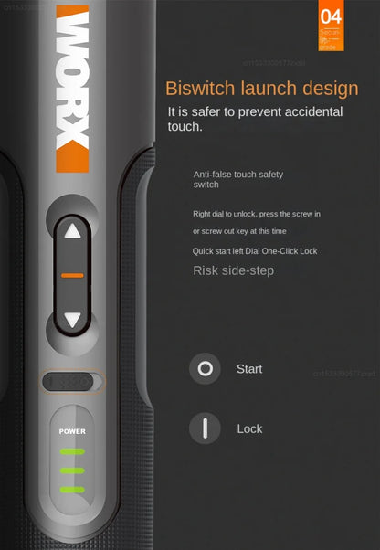WORX WX242 Mini Electric Screwdriver Set – Smart Cordless Rechargeable Power Tool with 30 Bit Set