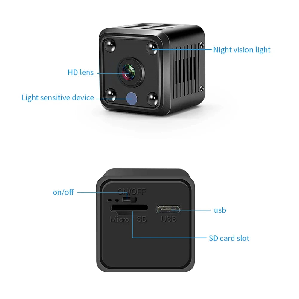 Lenovo Mini 1080P HD Camera Smart Life Wireless WiFi Remote Monitor Camera With Built-In Battery Video Night Home Security CAM