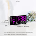LED Digital Wall Clock – Temperature, Date & Week Display with Alarm, Voice Control & Adjustable Brightness