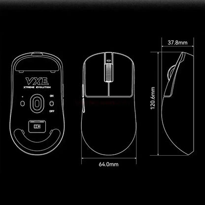 VGN VXE Dragonfly R1 Pro Max Gaming Mouse – Wireless, Bluetooth, 3395 Sensor, Lightweight 54g, Rechargeable