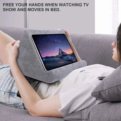 Xnyocn Tablet Pillow Stand | Soft Multi-Angle Sponge Holder for iPad, Samsung, Huawei, Kindle | Bed Sofa Book & Tablet Mount