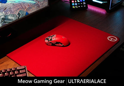 Ultraglide Meow UA Esports Gaming Mouse Pad | Large Rough Textured Red Mat for CSGO & PUBG - Precision Surface 490