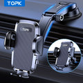 TOPK 2-in-1 Car Phone Holder – Handsfree Mount for Dashboard & Air Vent, Compatible with iPhone, Samsung & Android