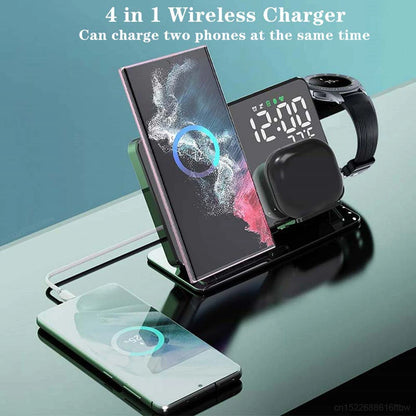 Samsung Galaxy Watch 6 & 5 Pro Fast 3-in-1 Wireless Charger Stand with Alarm Clock Function