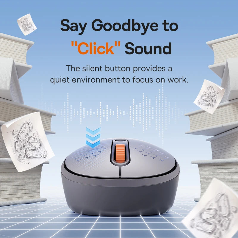 Baseus Wireless Bluetooth Mouse F01B | 3-Mode Connection (2.4G/BT5.0/BT3.0) | Ergonomic, Silent Click | for Laptop, Mac, PC