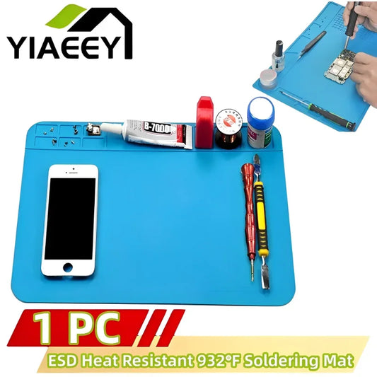 ESD Heat Resistant 932℉ Soldering Mat Job Tools Computer Phone Repair Kit Working Repair Pad Heatresistant Maintenance Platform