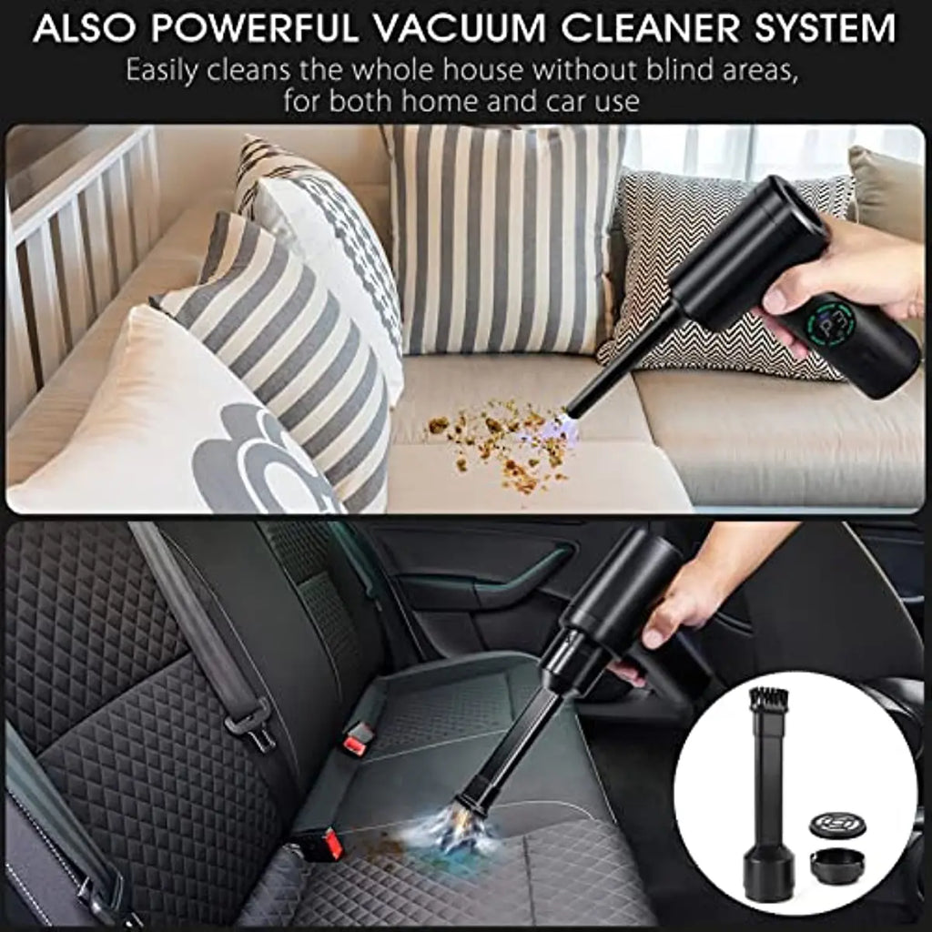 7500mAh Portable Compressed Air Duster – Cordless Multi Air Blower & Vacuum Cleaner for Keyboard & Computer Cleaning