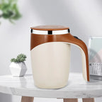 Automatic Portable Coffee Mixing Cup – Battery-Powered Electric Stainless Steel Rotary Mixer