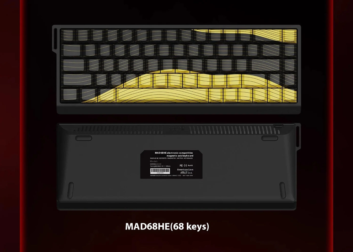 MADLIONS Mad60 Mad68 HE Mechanical Keyboard Magnetic Switch Madcatz Mad60he Wired Game Keyboard Rapid Trigger Custom Keyboard