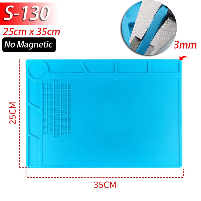 Soldering Station Silicone Work Mat – Heat-Resistant 932°F, Anti-Static Magnetic Mat for Electronics, Phone & Laptop Repair
