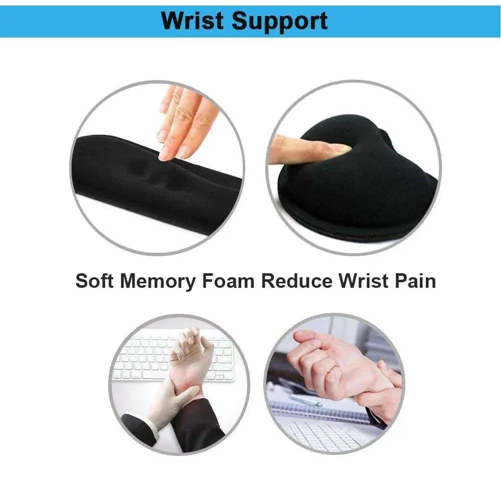 Keyboard Mouse Wrist Rest Pad Memory Foam Superfine Fiber Easy Typing Non-Slip Wrist Rest Pain Relief Office Supplies