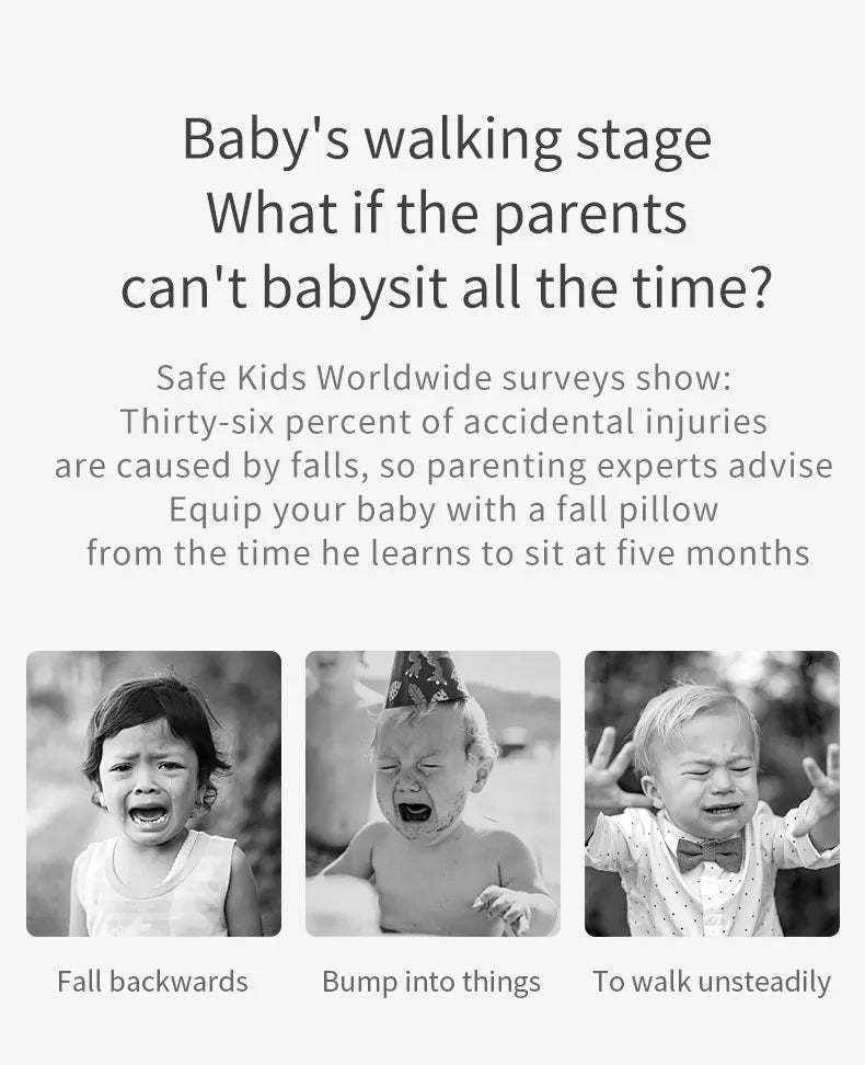 AIBEDILA Baby Head Protection Pillow – Soft Anti-Fall Cushion with Adjustable Headrest
