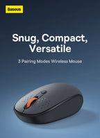 Baseus Wireless Bluetooth Mouse F01B | 3-Mode Connection (2.4G/BT5.0/BT3.0) | Ergonomic, Silent Click | for Laptop, Mac, PC