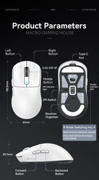 Attack Shark X3Pro/X3 Wireless Gaming Mouse – 26000 DPI, Tri-Mode Connectivity, Ergonomic Ultra-Lightweight Design with RGB for PC, Laptop & Console Gaming