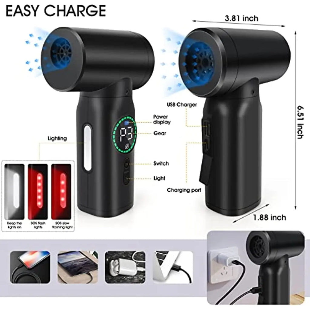 7500mAh Portable Compressed Air Duster – Cordless Multi Air Blower & Vacuum Cleaner for Keyboard & Computer Cleaning