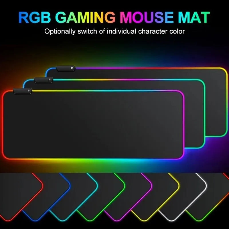 1 Pcs Large Gaming Mouse Pad Light Modes Touch Control Extended Soft Computer Keyboard Mat Non-Slip Rubber Base