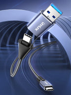 Unnlink 2-in-1 USB Type-C Data Cable – 100W PD Fast Charging & 40Gbps Thunderbolt 4/3 Compatible