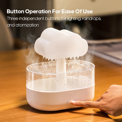 KINSCOTER Rain Clouds Zen Style Ultrasonic Air Humidifier & Essential Oil Diffuser - USB Desktop