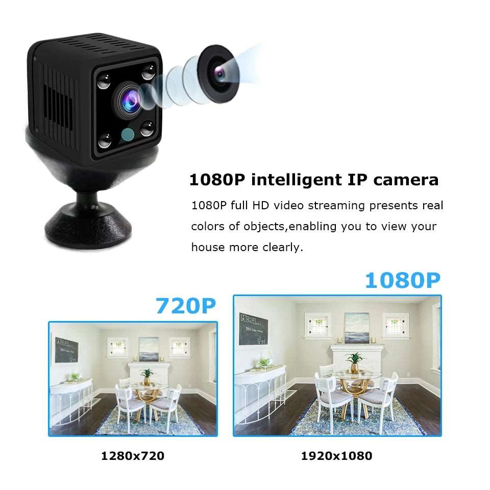 Lenovo Mini 1080P HD Camera Smart Life Wireless WiFi Remote Monitor Camera With Built-In Battery Video Night Home Security CAM