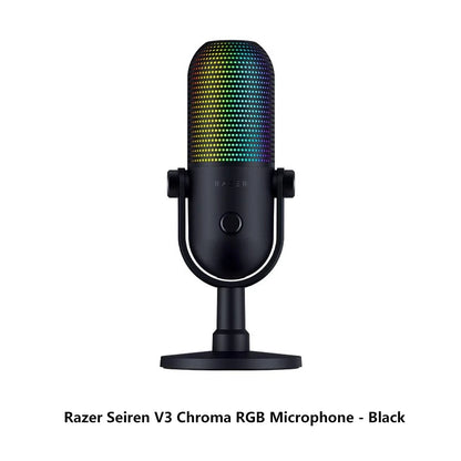 Razer Seiren V3 Chroma RGB Microphone – Tap-to-Mute, Game & Stream Reactive Lighting, Supercardioid Condenser Mic
