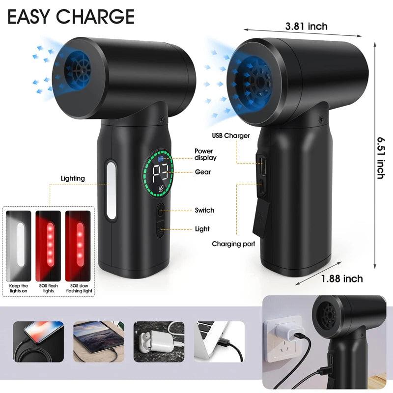 7500mAh Portable Compressed Air Duster – Cordless Multi Air Blower & Vacuum Cleaner for Keyboard & Computer Cleaning