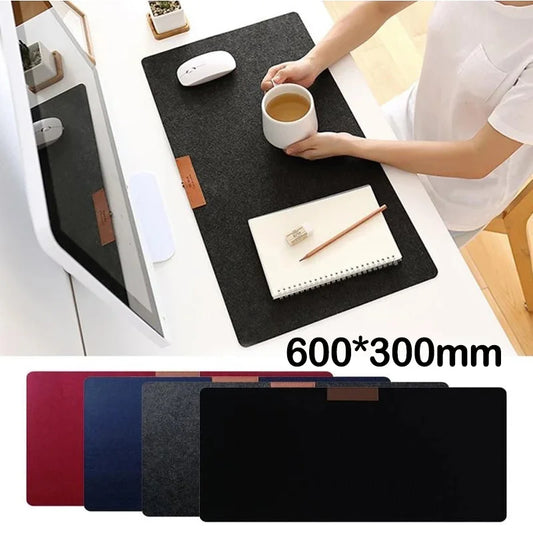 Large Office Computer Desk Mat Table Keyboard Big Mouse Pad Laptop Cushion Desk Non-slip Felt Mat Gamer Mousepad Mat 600*300mm