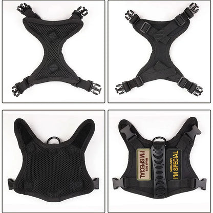 Escape-Proof Cat & Small Dog Harness Set – Adjustable Tactical Harness with Leash & Control Handle
