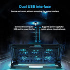 Gaming Laptop Cooling Pad – Large LED Stand with 6 High-Speed Fans (2300–2600 RPM) & Dual USB Ports for 12–18" Laptops