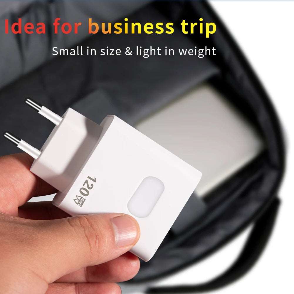 120W GaN USB Charger Fast Charging Quick Charge 3.0 Type C Cable Mobile Phone Charger Adapter For iPhone Huawei Samsung Xiaomi