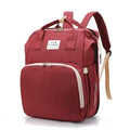 Fashionable Mommy Bag Folding Baby Bed Mother Large Capacity Portable Milk Bottle Diaper Double Shoulder Mom's Bag